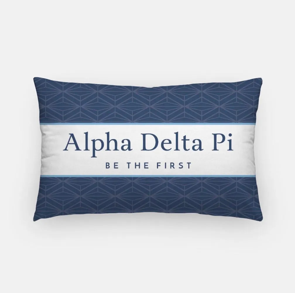 Alpha Delta Pi Lumbar Pillow Cover - Diamond Pattern | Custom Gifts | Festive Fit Home