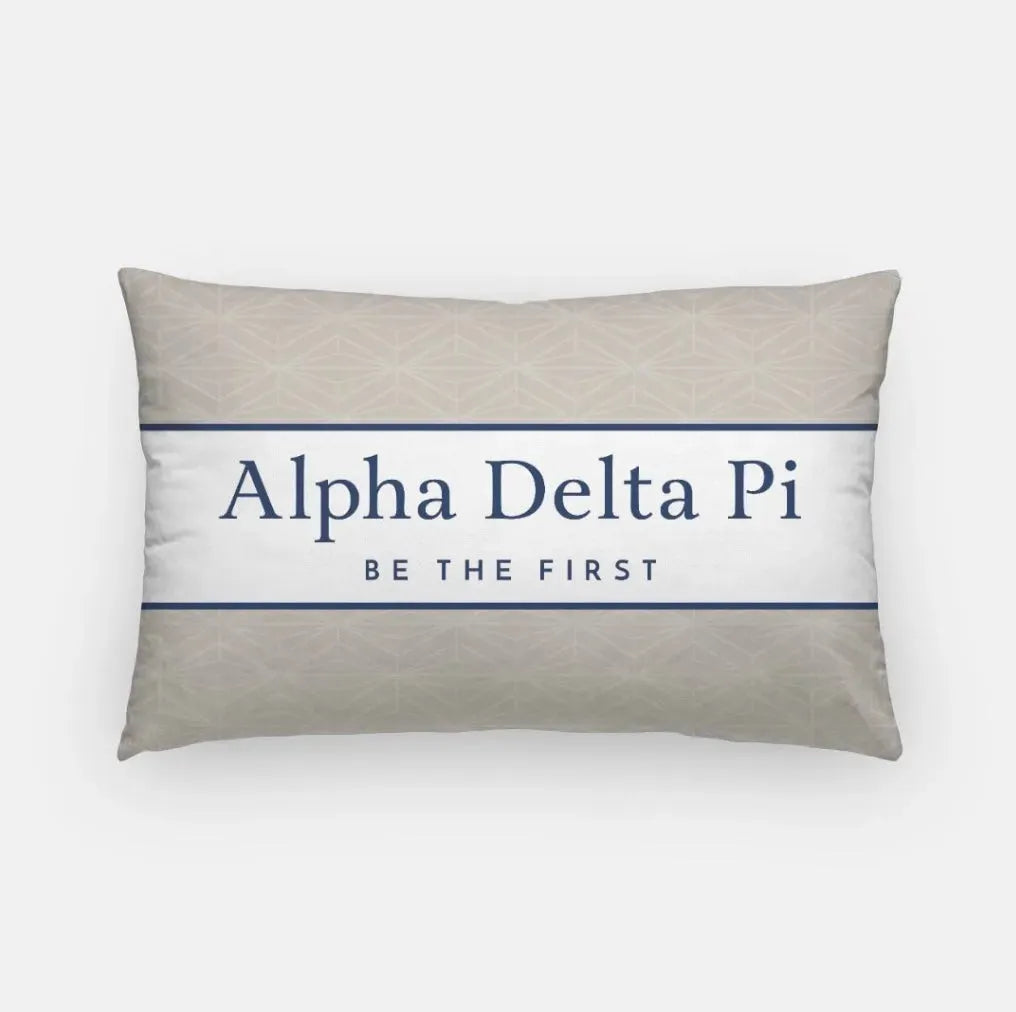 Alpha Delta Pi Lumbar Pillow Cover - Diamond Pattern Sand Pillow Covers