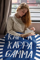 Kappa Kappa Gamma Blanket - Blue Starburst with Key - XL 60x80 | Gifts and Merch | Festive Fit Home