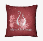 Alpha Chi Omega Sequin Throw Pillow Cover - Scarlet Lyre | Merchandise