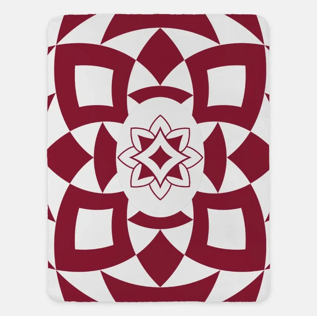 Alpha Sigma Alpha XL 60x80 Sherpa Throw Blanket - Tribal Crimson Throw Blankets
