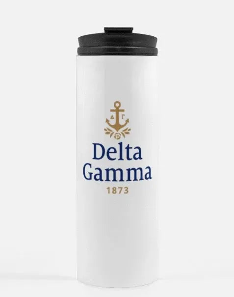 Delta Gamma Thermal Tumbler 16 oz. - White Traditional Logo Drinkware
