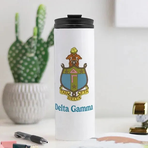Delta Gamma Traditional Crest Thermal Tumbler 16 oz. Drinkware