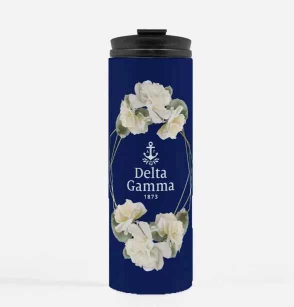 Delta Gamma Thermal Tumbler 16 oz. - Rose Frame Drinkware