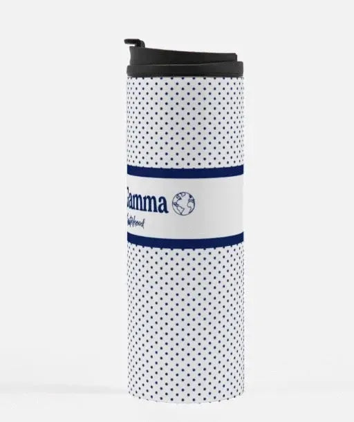 Delta Gamma Navy Polka Dot Thermal Tumbler 16 oz. Drinkware