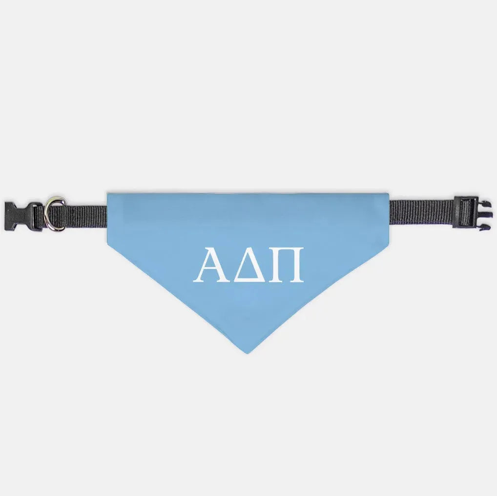 Alpha Delta Pi Pet Bandana - Greek Letters Adelphean Blue Small Pet Bandanas