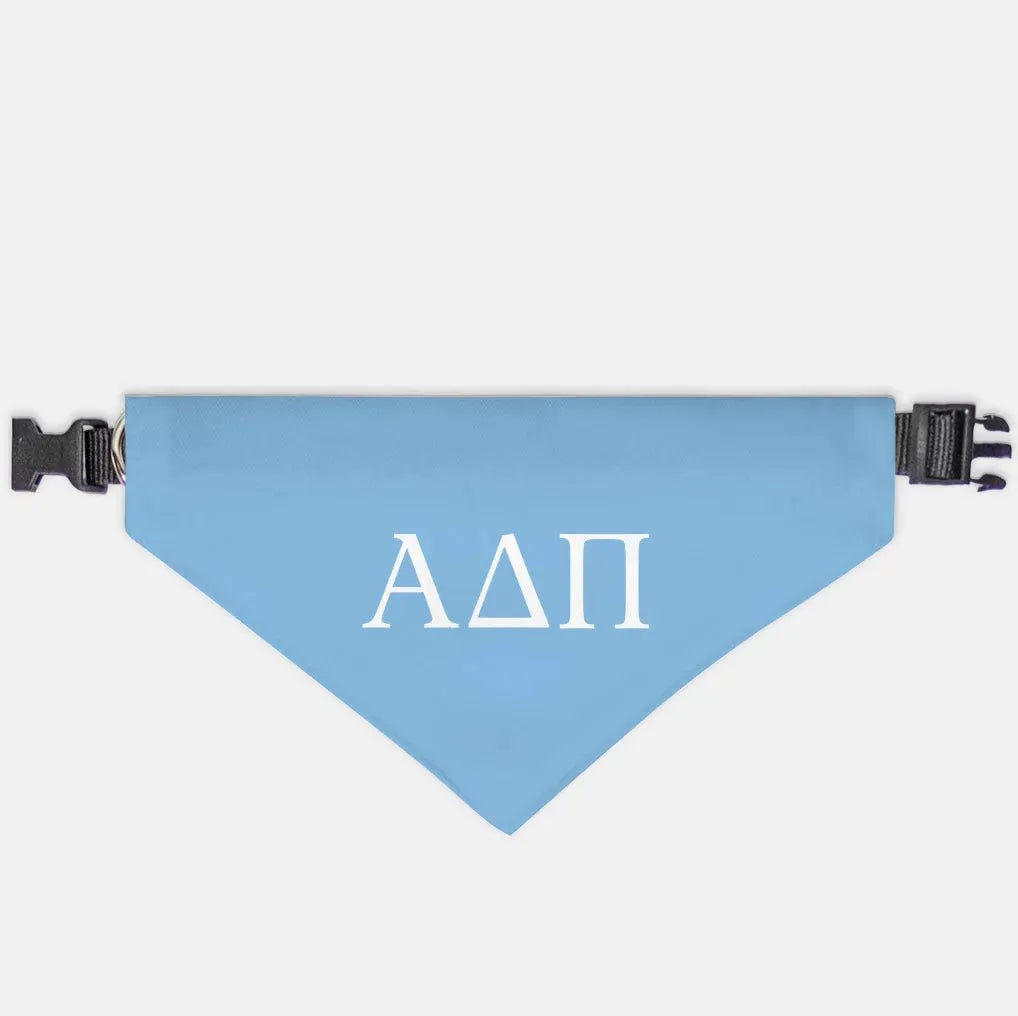 Alpha Delta Pi Pet Bandana - Greek Letters Adelphean Blue Large Pet Bandanas