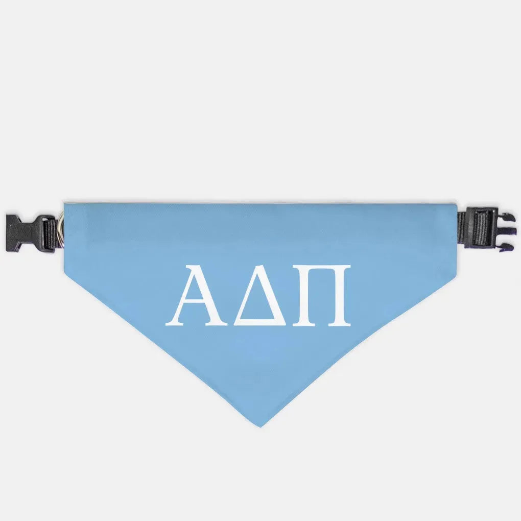 Alpha Delta Pi Pet Bandana - Greek Letters Adelphean Blue XL Pet Bandanas