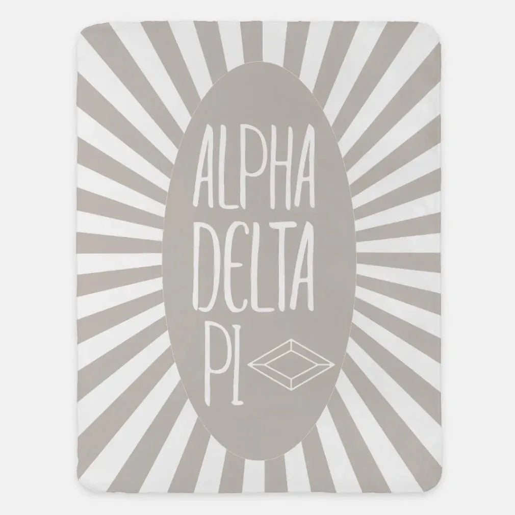 Alpha Delta Pi XL 60x80 Sherpa Throw Blanket - Starburst Sand Throw Blankets
