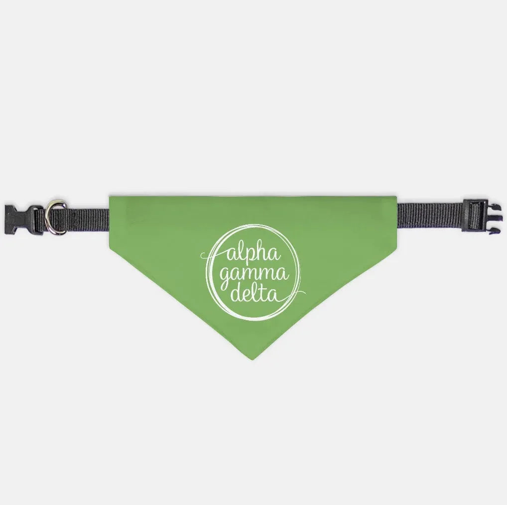 Alpha Gamma Delta Pet Bandana Green Medium Pet Bandanas