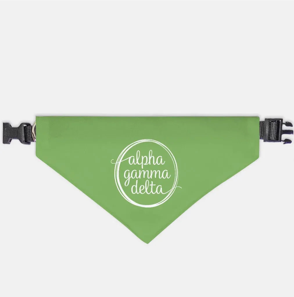 Alpha Gamma Delta Pet Bandana Green Large Pet Bandanas
