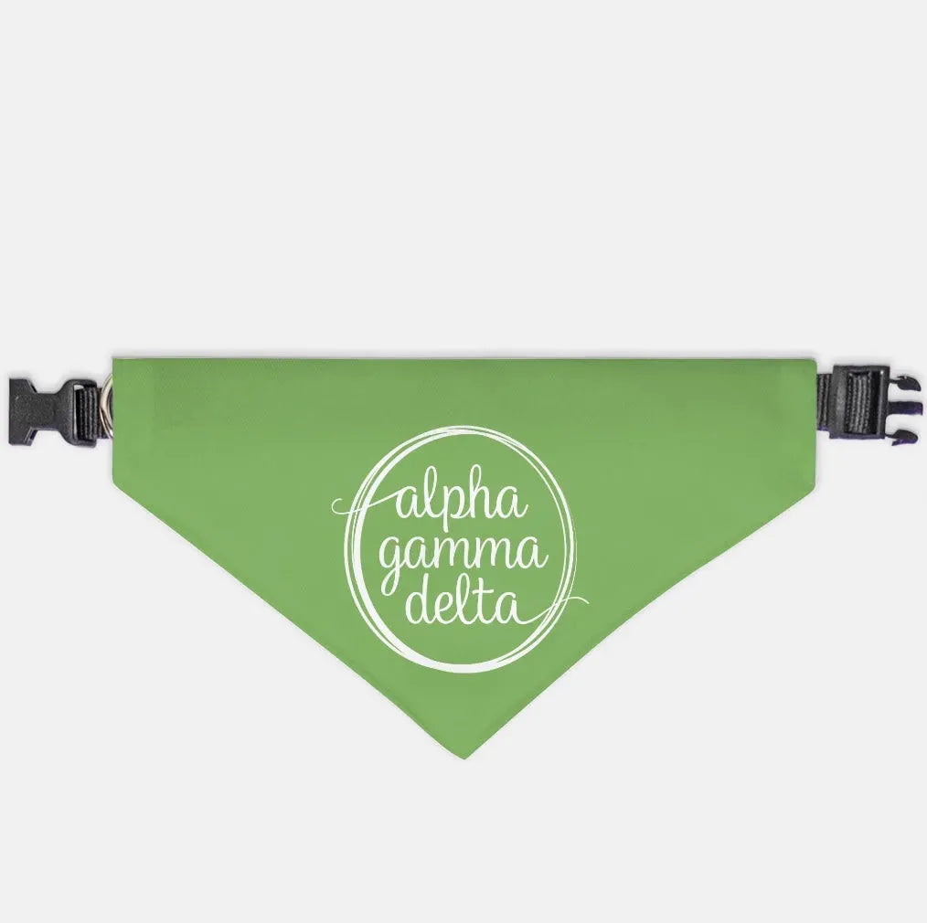 Alpha Gamma Delta Pet Bandana Green XL Pet Bandanas