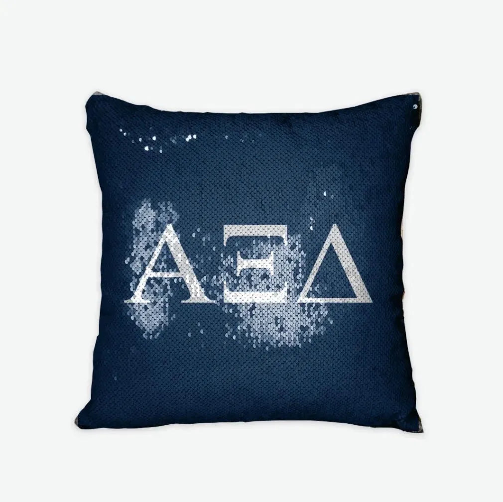 Alpha Xi Delta Sequin Pillow Cover - Greek Letters Pillow Covers
