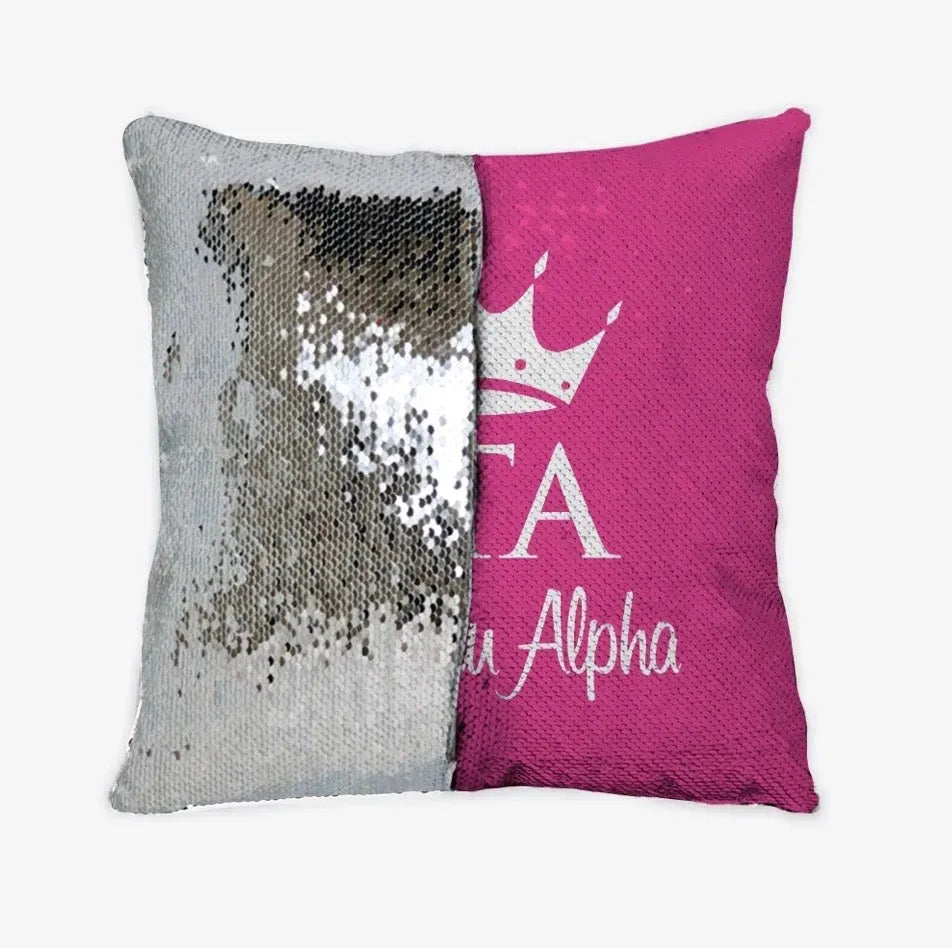 Zeta Tau Alpha Hot Pink Sequin Pillow Cover Pillow Covers