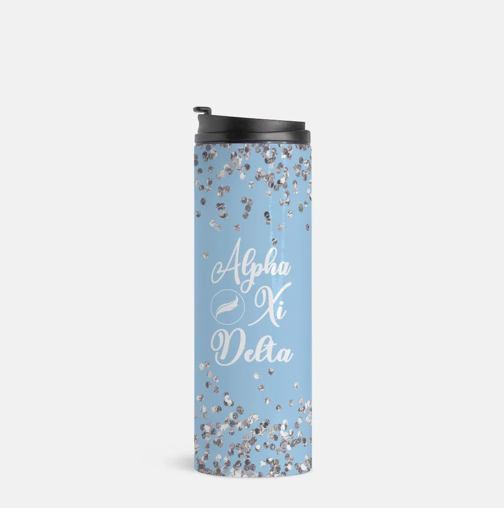 Alpha Xi Delta Thermal Tumbler - Glitter | Custom Gifts | Accessories