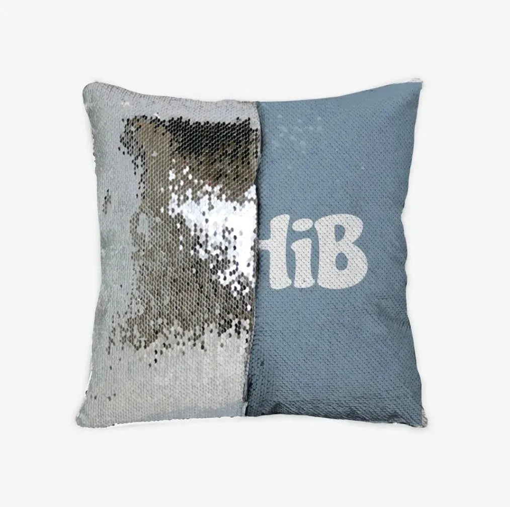 GPhiB Sequin Pillow Cover Blue Moon Silver Pillow Covers