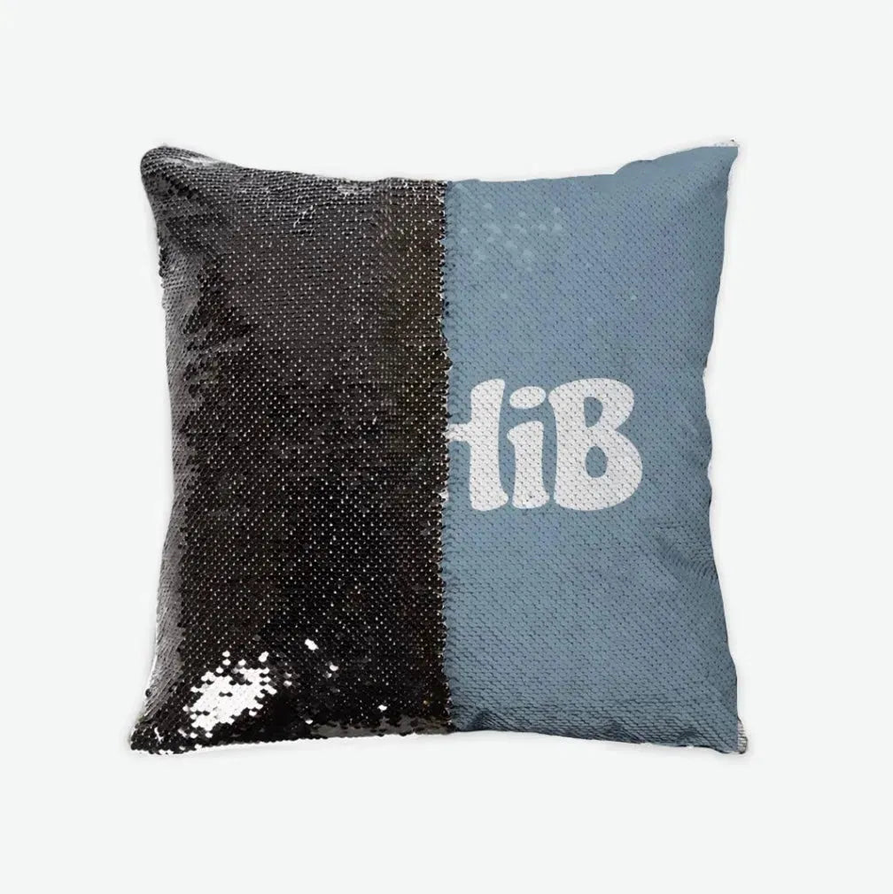 GPhiB Sequin Pillow Cover Blue Moon Black Pillow Covers