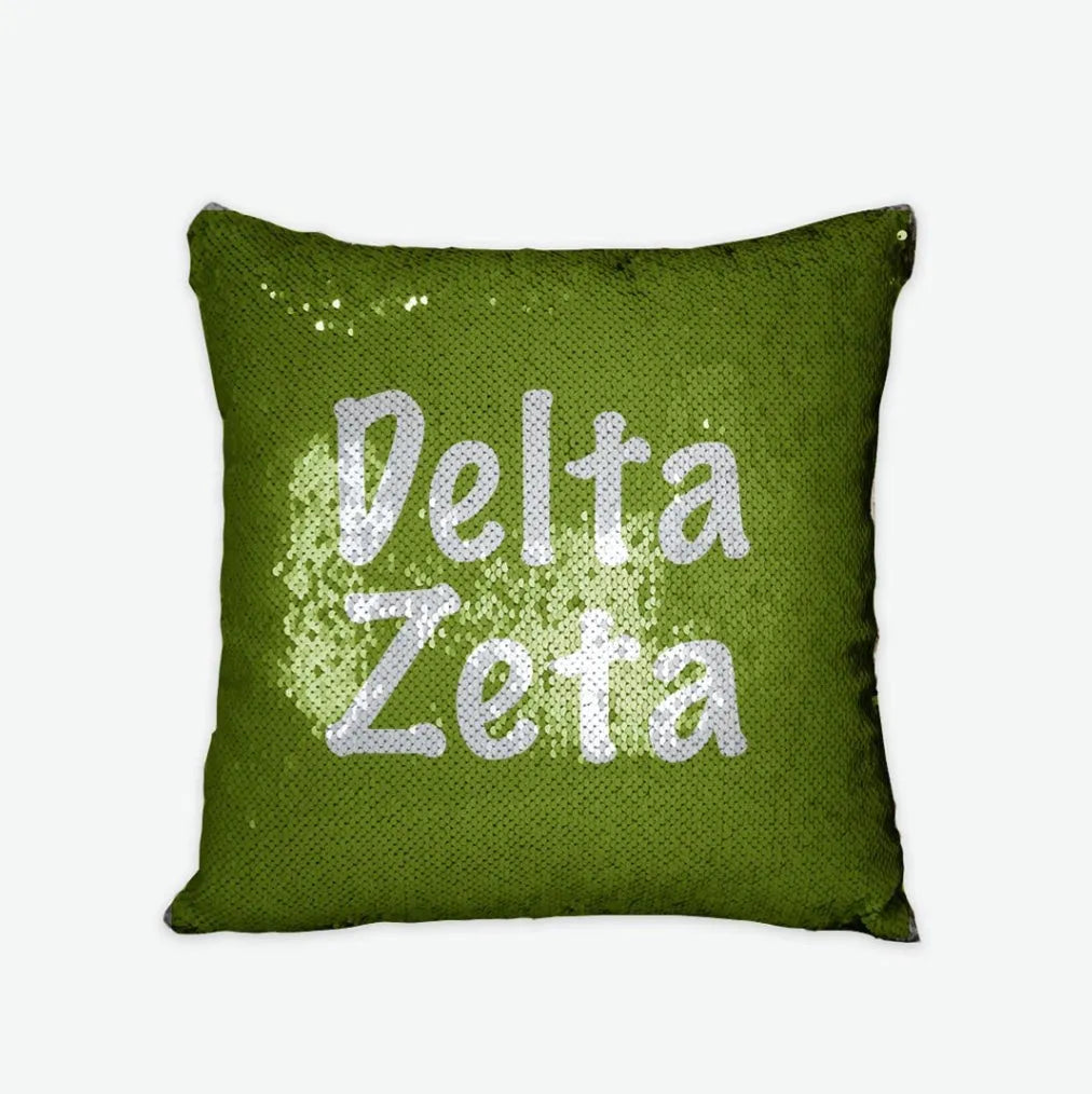 Delta Zeta Sequin Pillow Cover | DZ Big Little Gifts | Dorm Decor