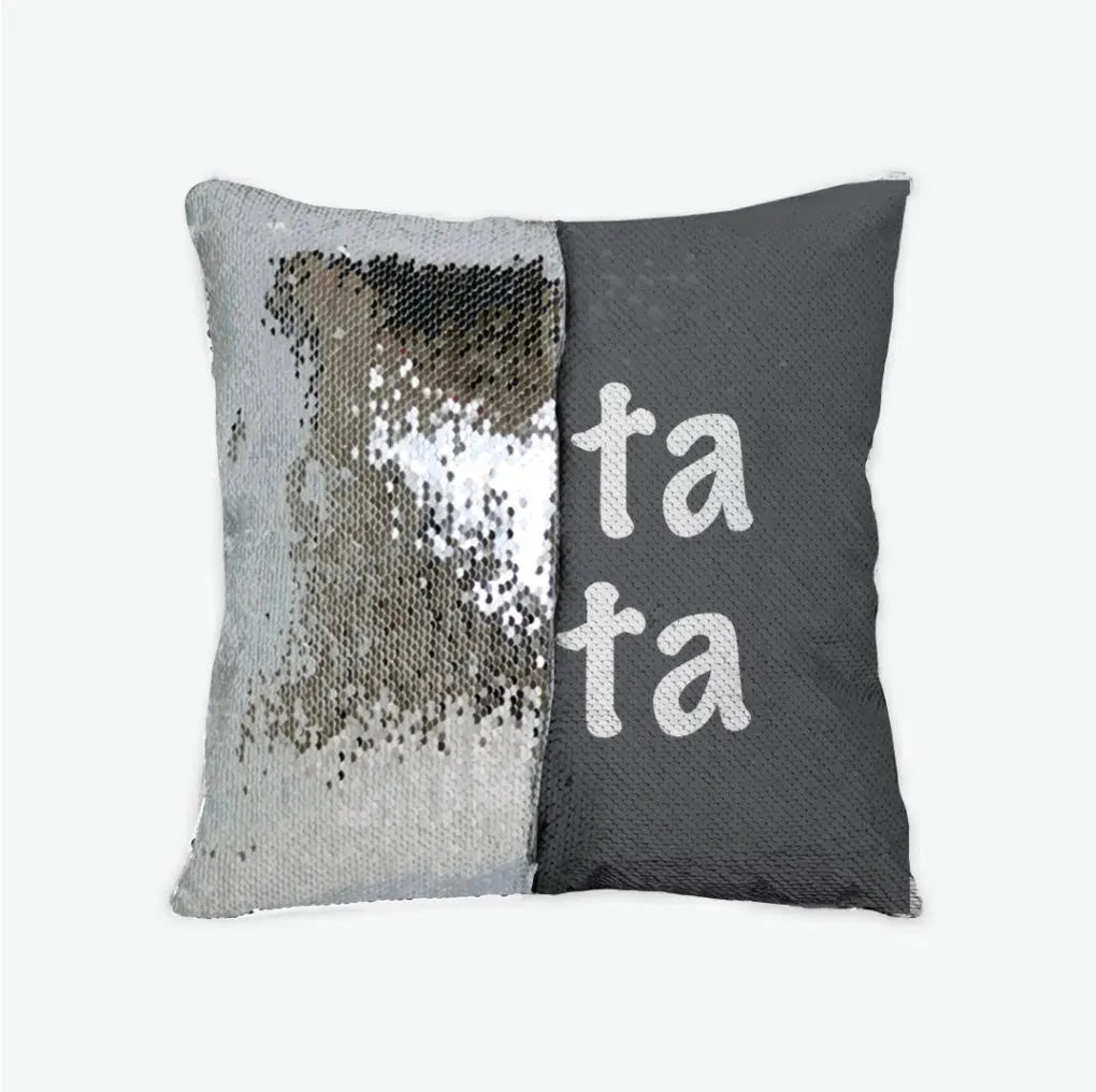 Delta Zeta Sequin Pillow Cover Gray Silver Pillow Covers