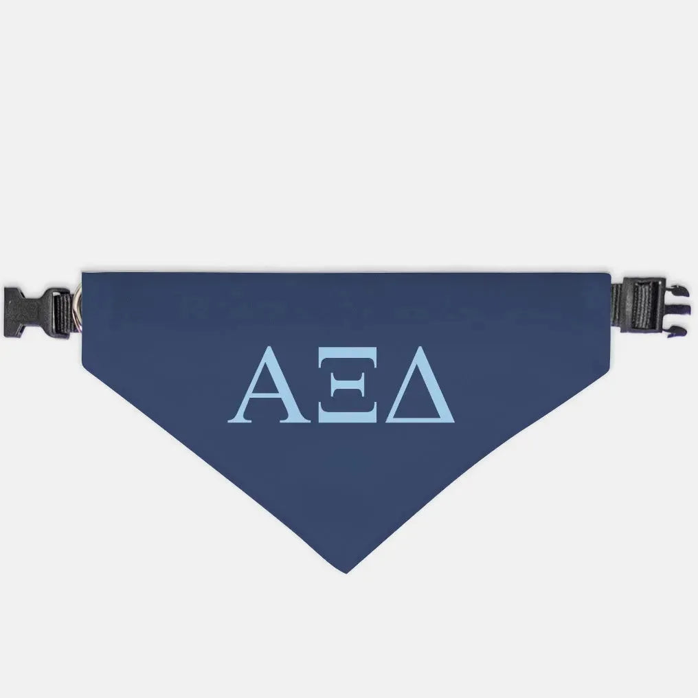 Alpha Xi Delta Pet Bandana - Greek Letters Midnight Large Pet Bandanas