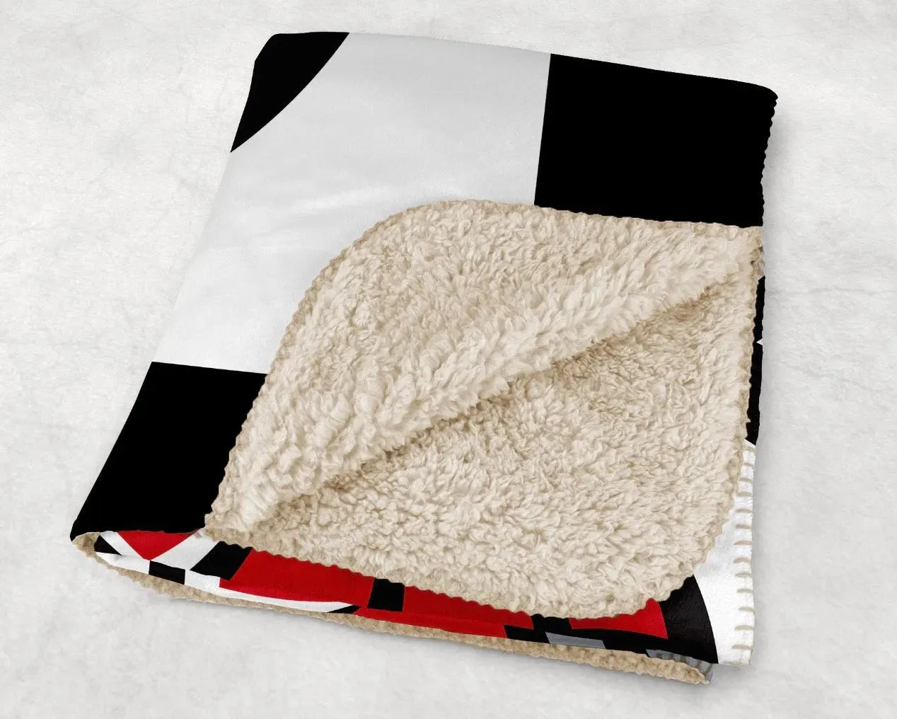 University of Tampa XL 60x80 Sherpa Blanket - Black Tribal Throw Blankets