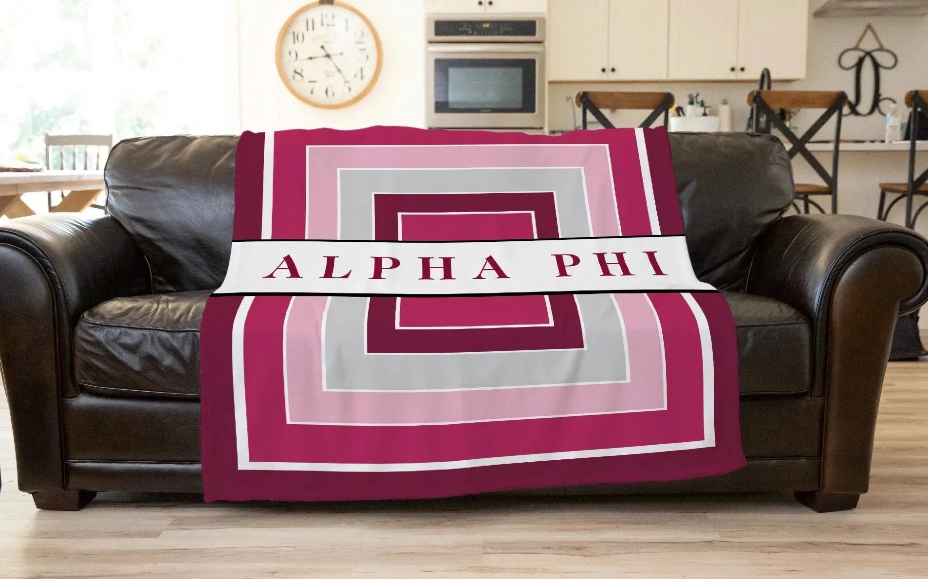 Alpha Phi XL 60x80 Sherpa Throw Blanket - Geo Throw Blankets