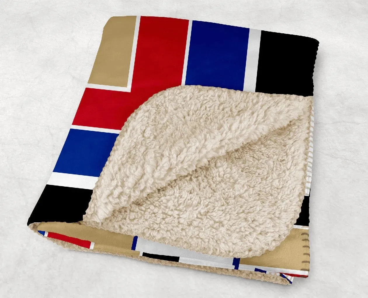 University of Tulsa XL 60x80 Sherpa Throw Blanket - Geometric Throw Blankets
