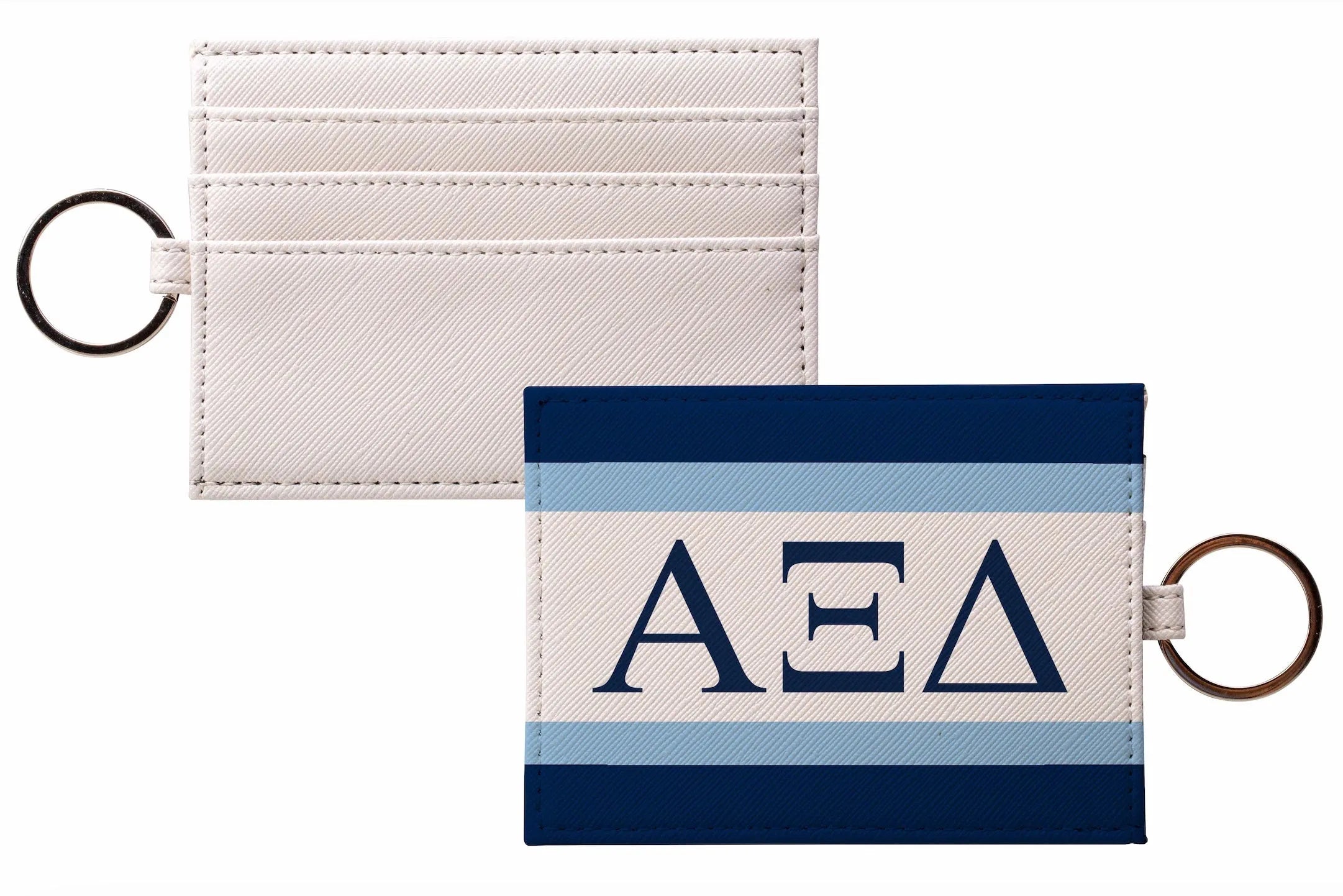 Alpha Xi Delta Cardholder Saffiano Leather Finish - Stripes | Gifts