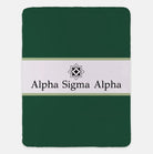 Alpha Sigma Alpha Blanket 60"x80"  Center Band | Gifts | Dorm Decor | Festive Fit Home