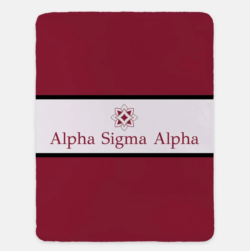 Alpha Sigma Alpha Blanket XL 60x80 Center Band | Gifts | Dorm Decor