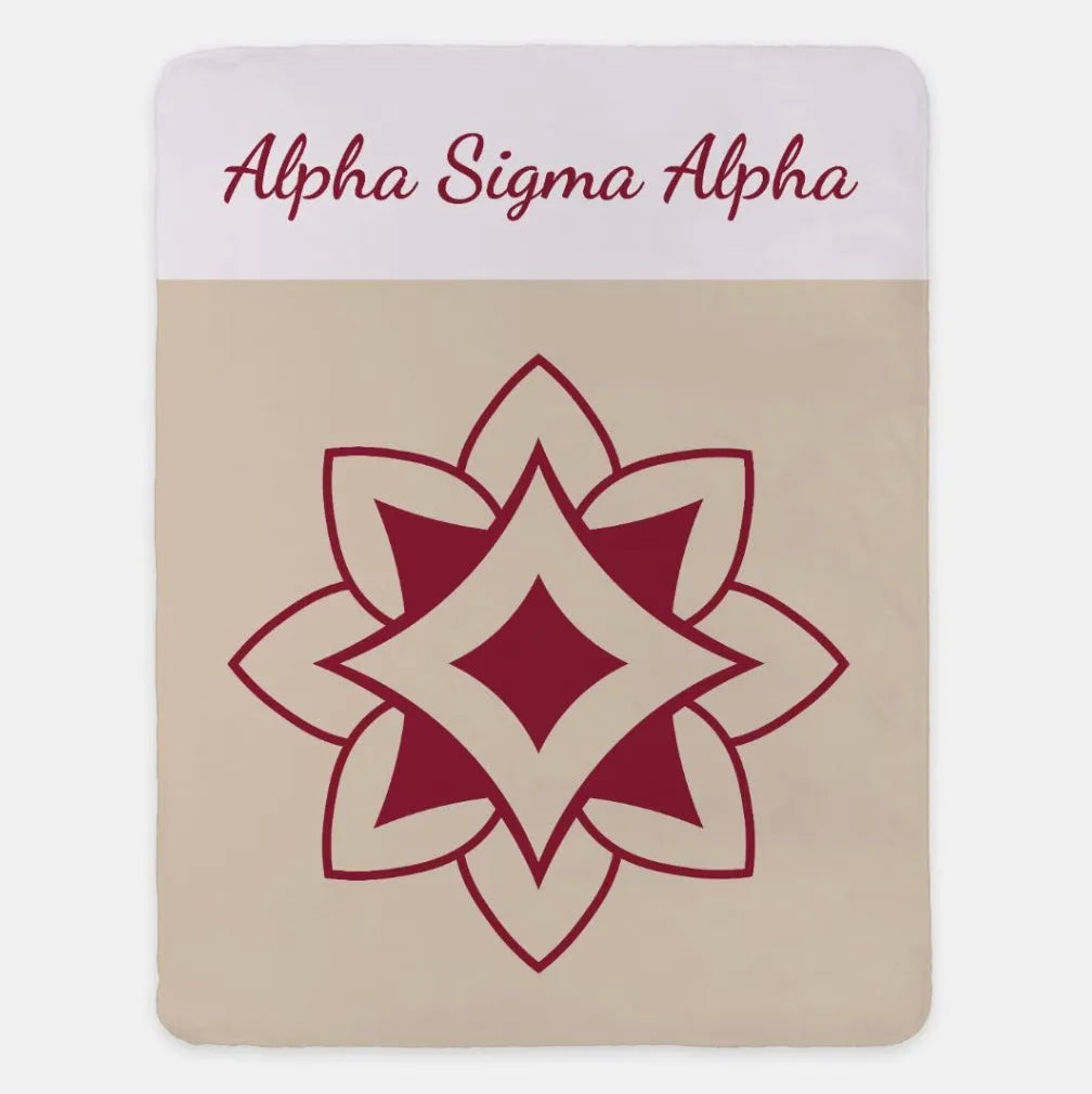 Alpha Sigma Alpha Blanket XL 60x80 Wide Band | Gifts | Dorm Decor