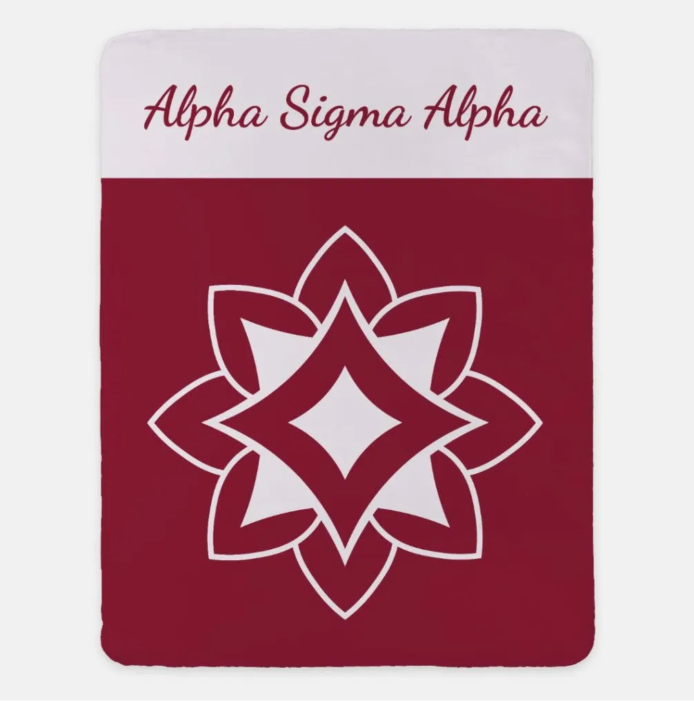 Alpha Sigma Alpha Blanket 60"x80"  Wide Band | Gifts | Dorm Decor