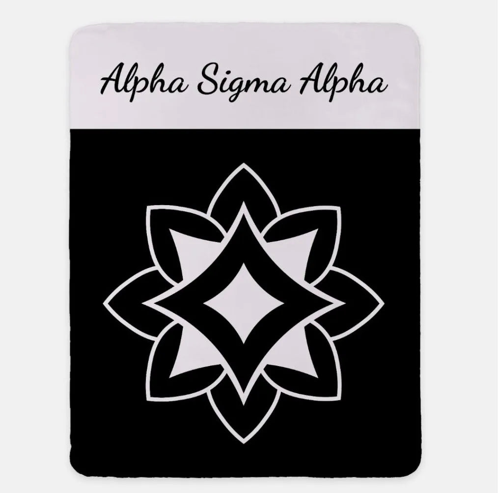 Alpha Sigma Alpha Blanket 60"x80"  Wide Band | Gifts | Dorm Decor