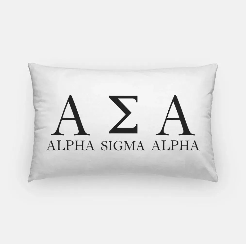 Alpha Sigma Alpha Traditional Lumbar Throw Pillow Cover White Pillow Covers