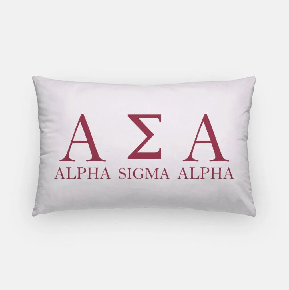 Alpha Sigma Alpha Traditional Lumbar Pillow Cover | Custom Gifts | Festive Fit Home