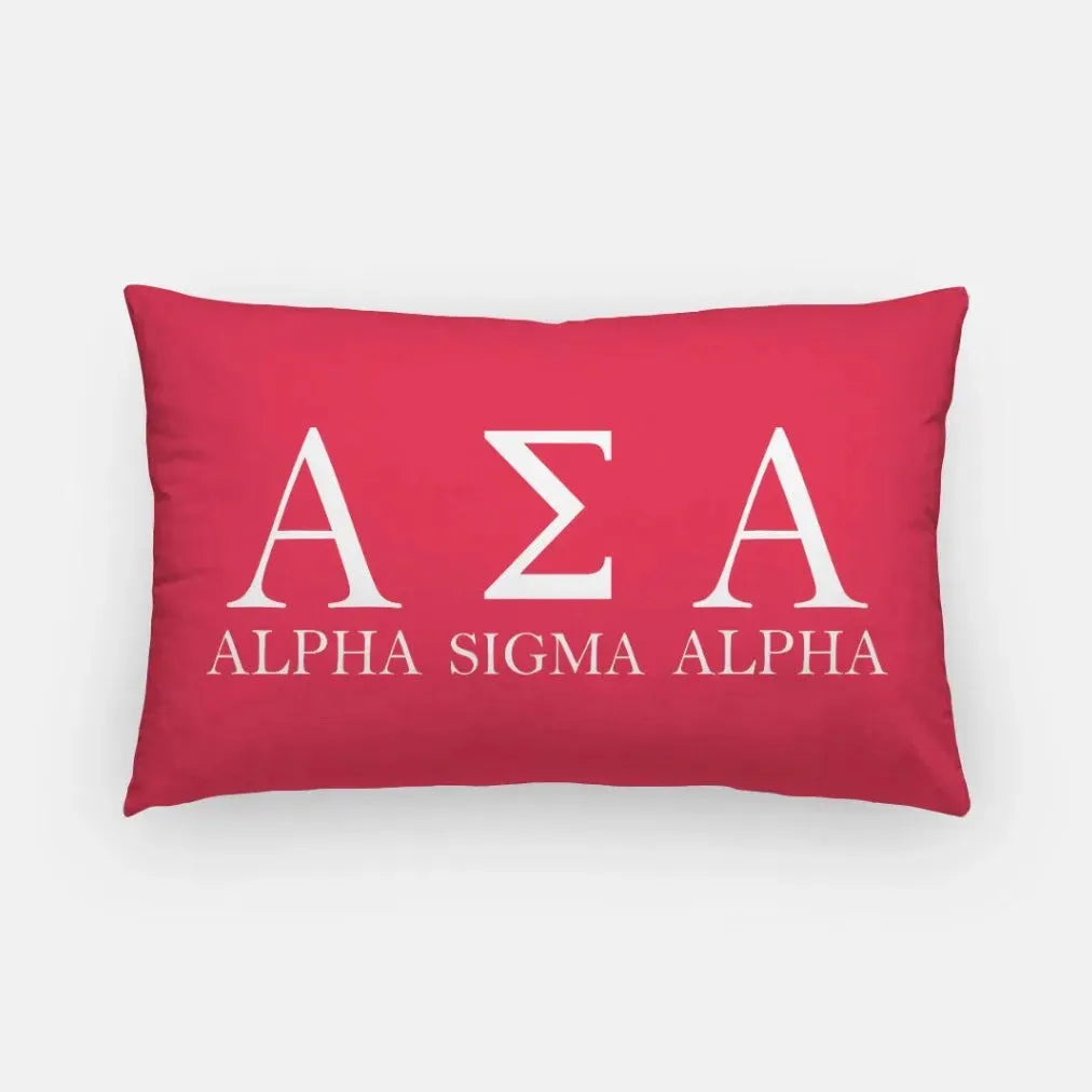Alpha Sigma Alpha Traditional Lumbar Throw Pillow Cover Ruby Pillow Covers