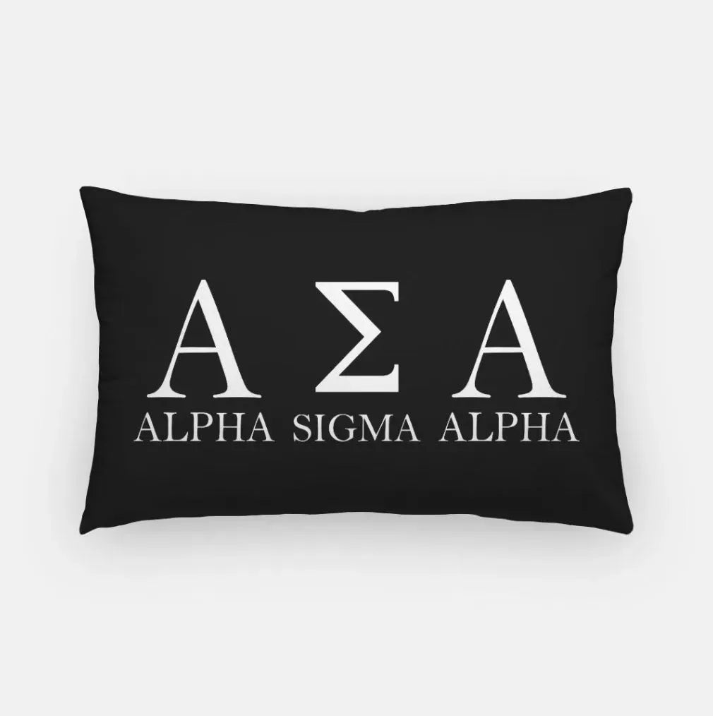 Alpha Sigma Alpha Traditional Lumbar Throw Pillow Cover Black Pillow Covers