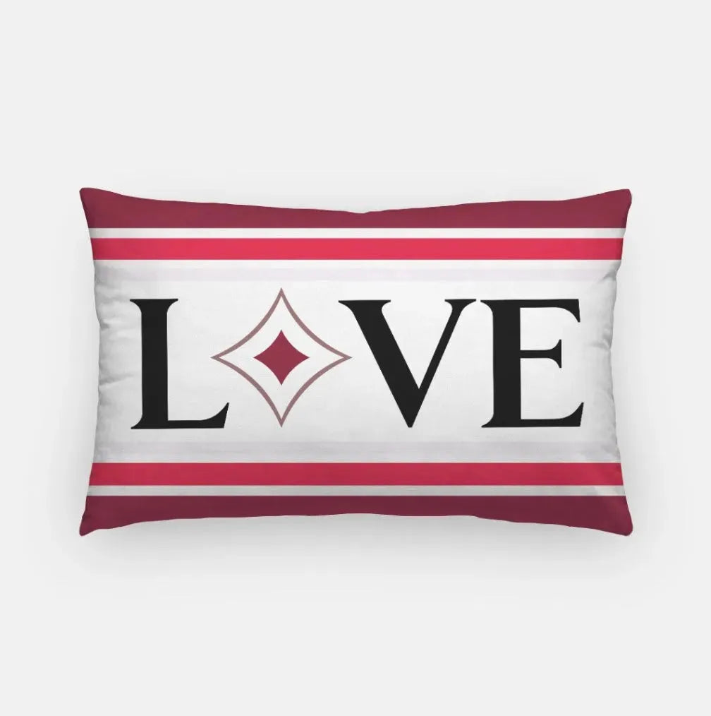 Alpha Sigma Alpha "LOVE" Lumbar Throw Pillow Cover Badgemark Pillow Covers