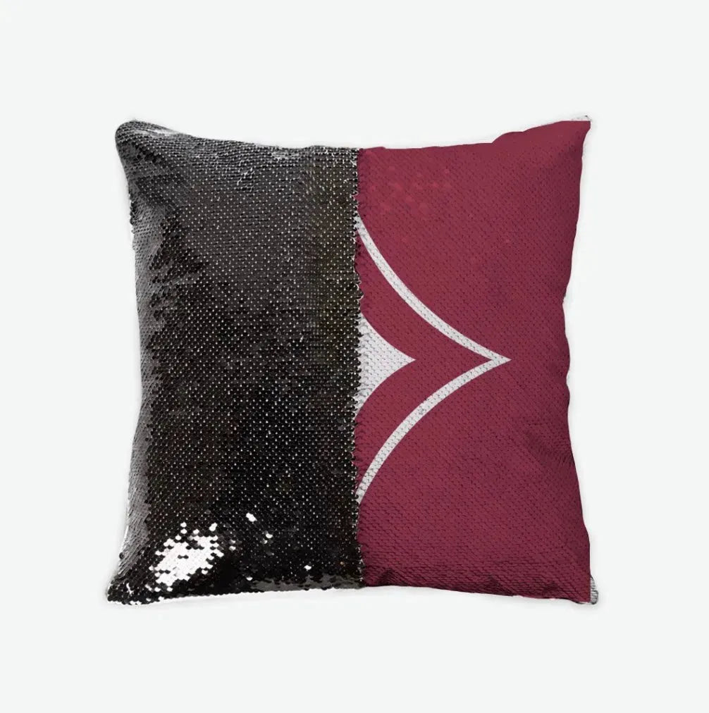 Alpha Sigma Alpha Sequin Pillow Cover - Badgemark Crimson Black Pillow Covers