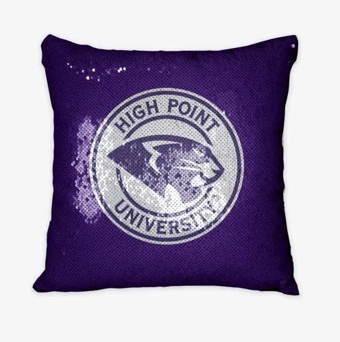 High Point University Panther Seal Sequin Reversible Pillow Cover