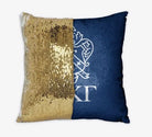 Kappa Kappa Gamma Coat of Arms Sequin Reversible Pillow Cover | Gifts and Merchandise | Festive Fit Home