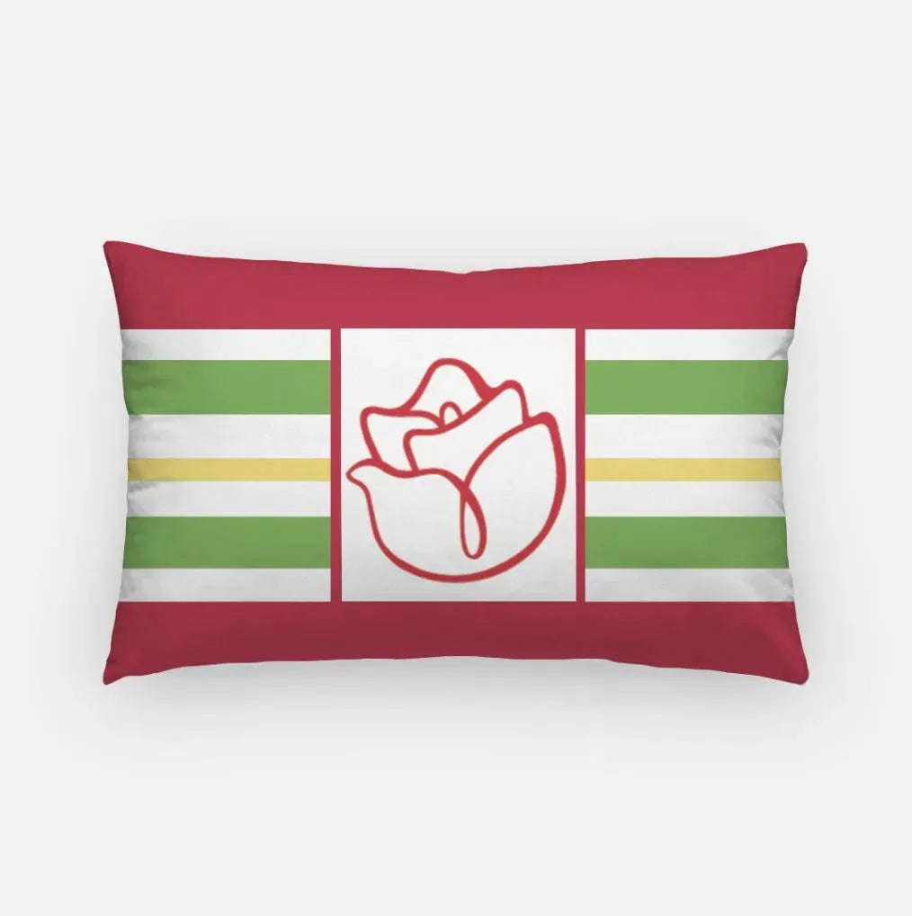 Alpha Gamma Delta Lumbar Throw Pillow Cover - Stripes Rose Pillow Covers