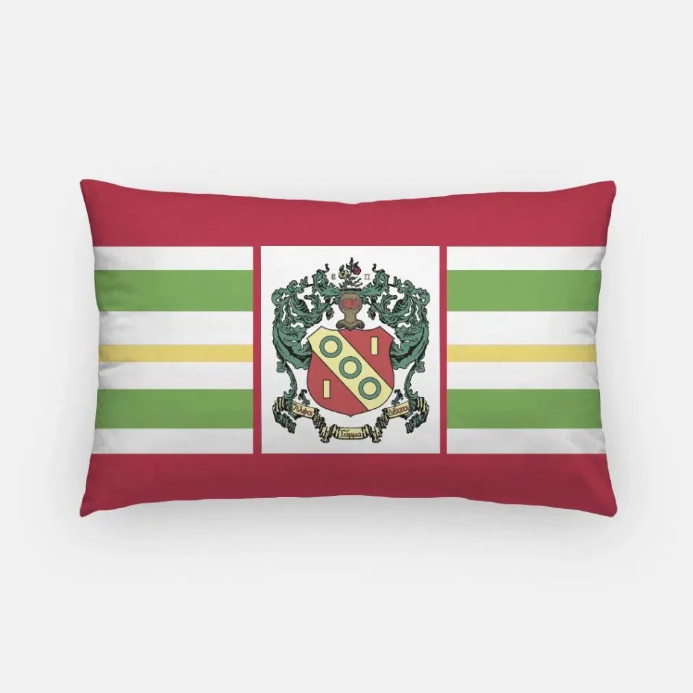 Alpha Gamma Delta Lumbar Throw Pillow Cover - Stripes Crest Pillow Covers