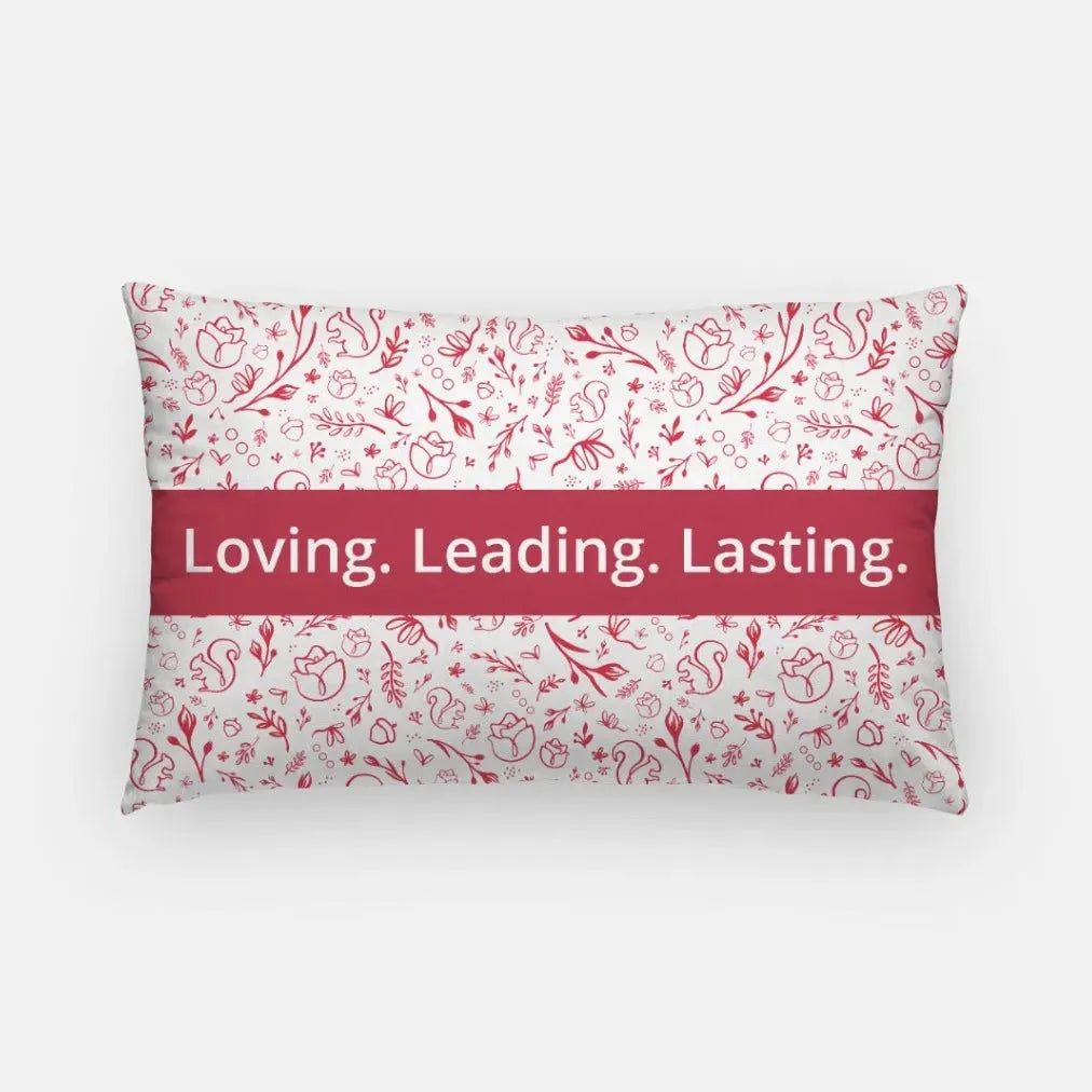 Alpha Gam Lumbar Throw Pillow Cover - Loving. Leading. Lasting. Combo Pillow Covers