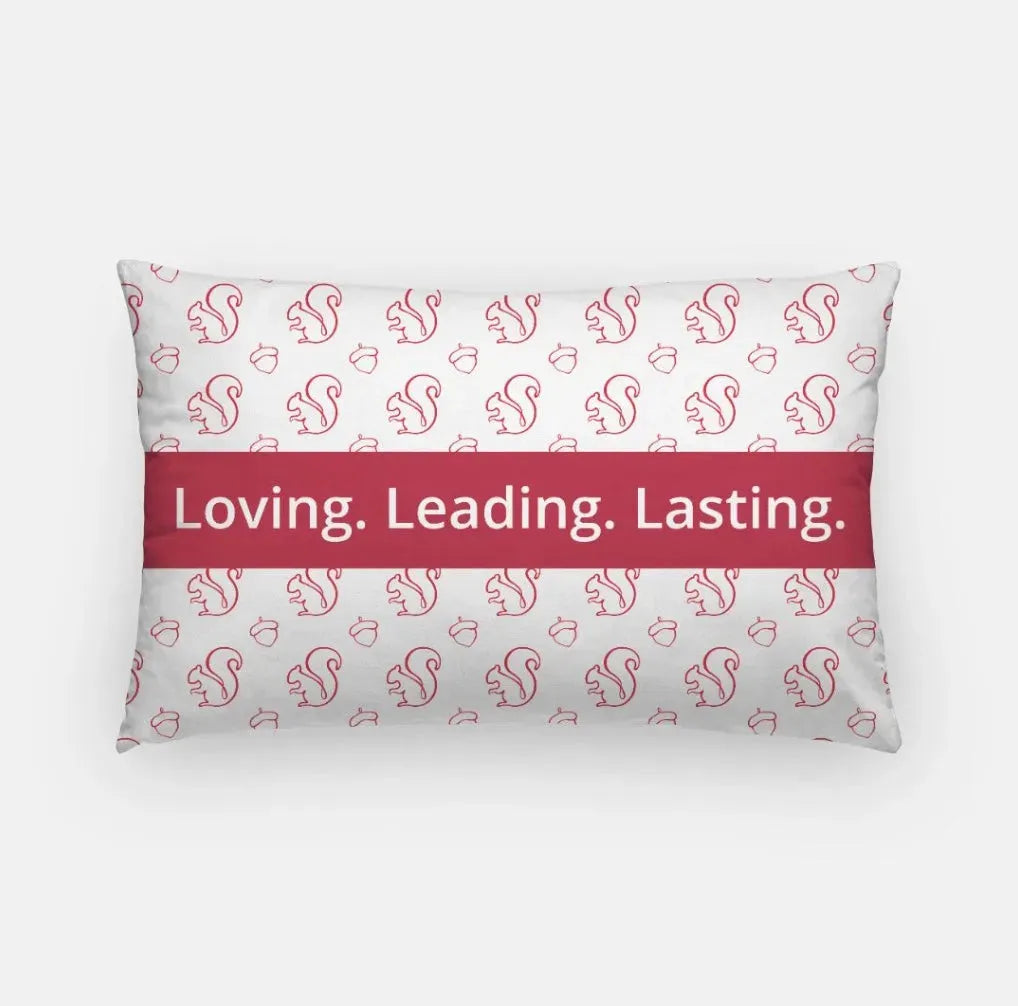 Alpha Gam Lumbar Throw Pillow Cover - Loving. Leading. Lasting. Squirrel Acorn Pillow Covers