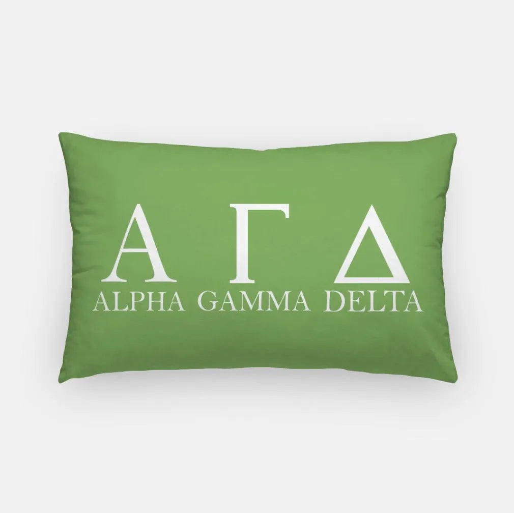 Alpha Gamma Delta Lumbar Pillow Cover - Greek Letters | Custom Gifts | Official Merchandise | Festive Fit Home