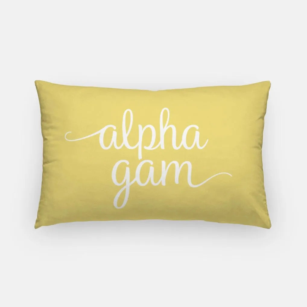 Alpha Gam Lumbar Pillow Cover | AGD Gifts  Decor | Campus Greek Fit