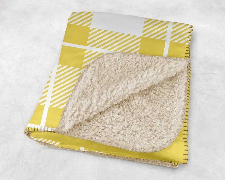 Alpha Gamma Delta XL 60x80 Plaid Sherpa Throw Blanket Throw Blankets