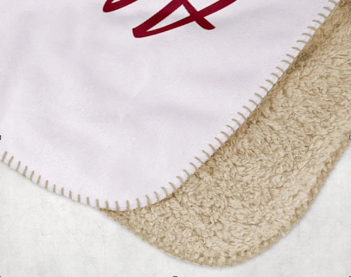 Alpha Sigma Alpha XL 60x80 Sherpa Throw Blanket - Wide Band Throw Blankets