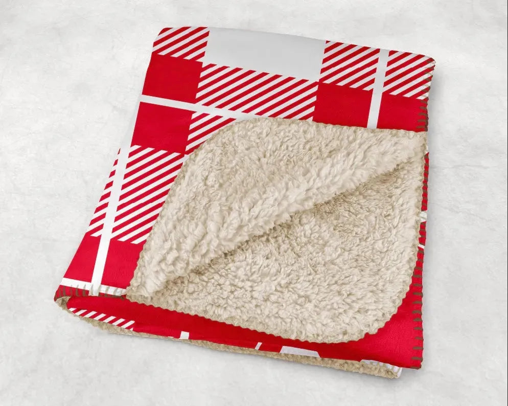 Alpha Sigma Alpha XL 60x80 Plaid Sherpa Throw Blanket Throw Blankets